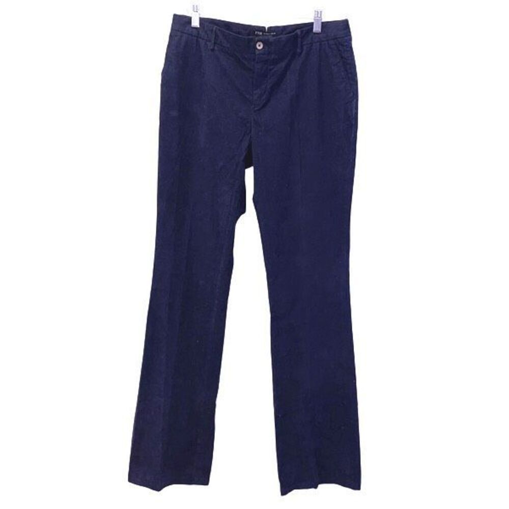 PT01 Womens Beth Mid Rise Straight Leg Stretch Corduroy Chino Pants Navy Size 46